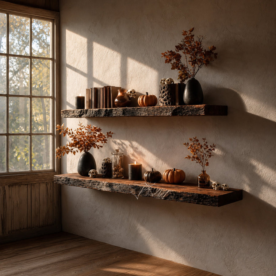 Rustic Floating Shelf Halloween Living Bedroom