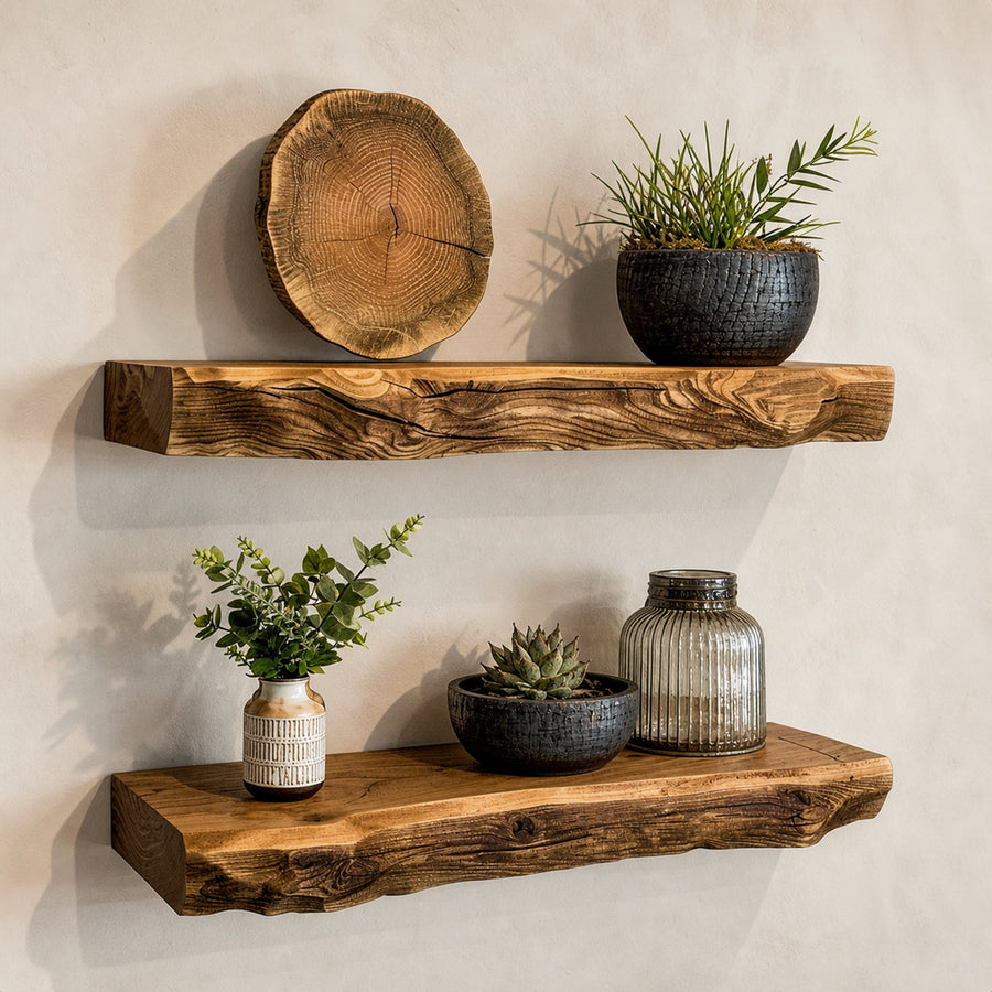 Rustic Floating Shelf Live Edge