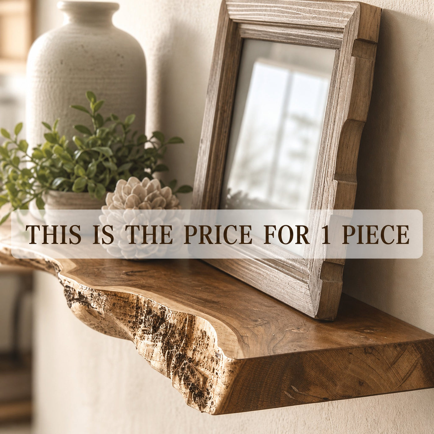 Rustic Floating Shelf Live Edge - product view 6