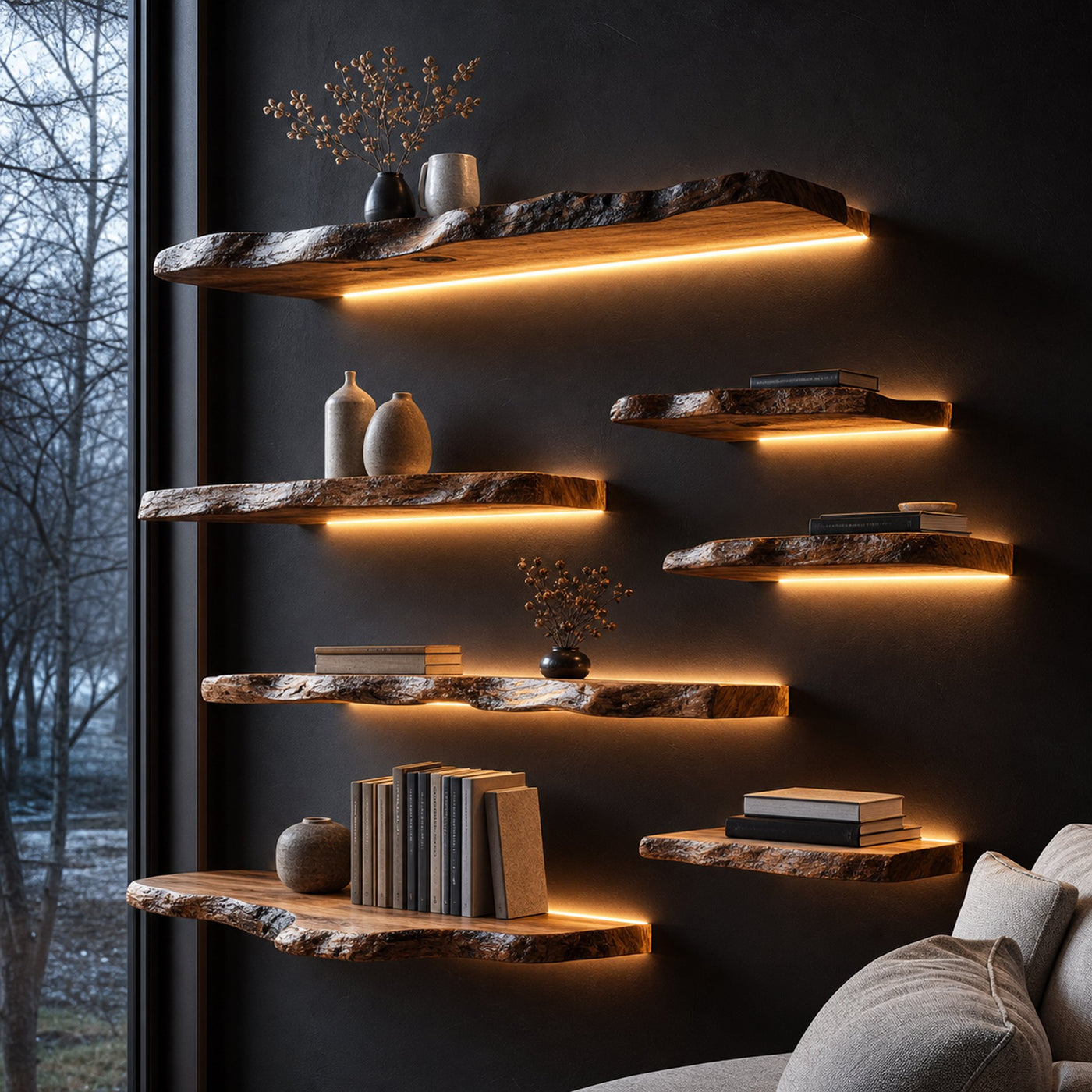 Rustic Floating Shelf Modern Living Or Dining Room