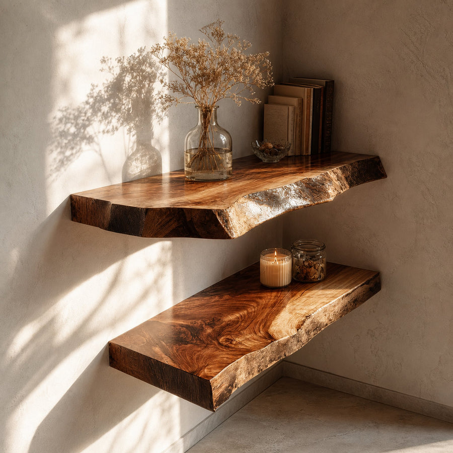 Rustic Floating Shelf Reading Room Or Living Room