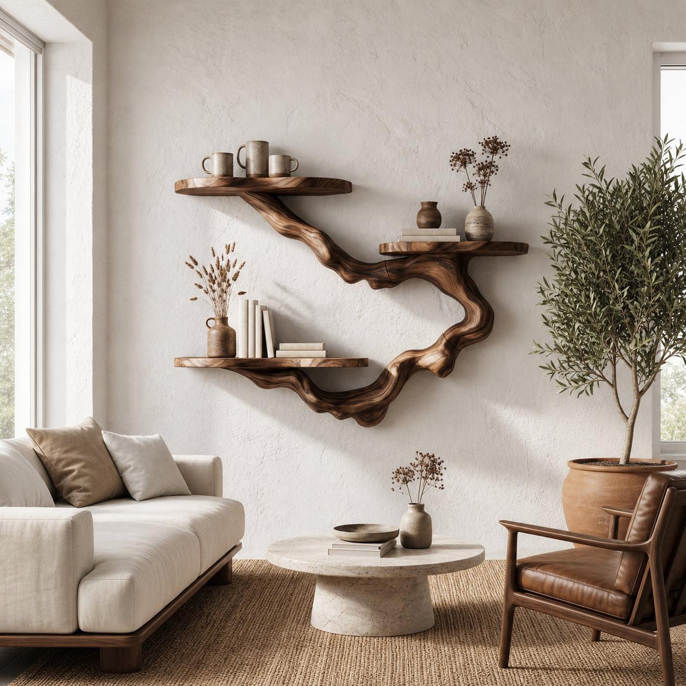 Rustic Floating Shelf With Display Storage For Living Room - product view 7