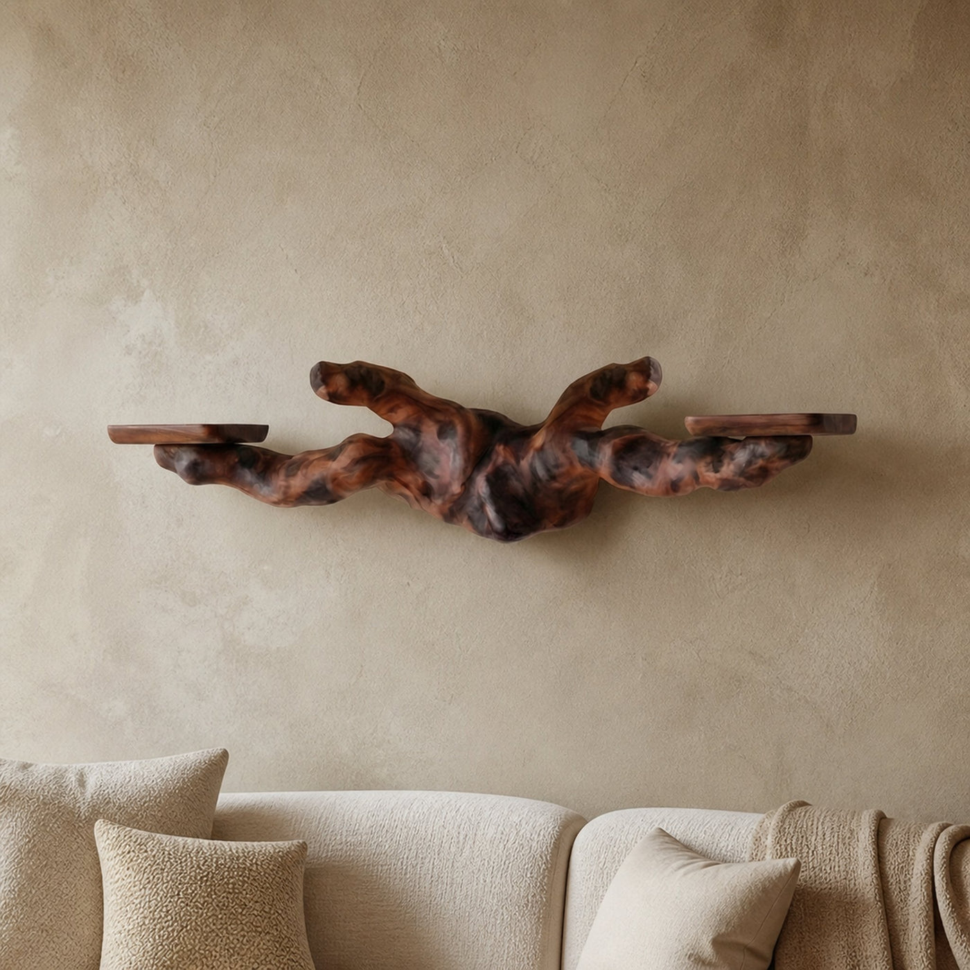 Rustic Floating Shelf Wood For Living Room