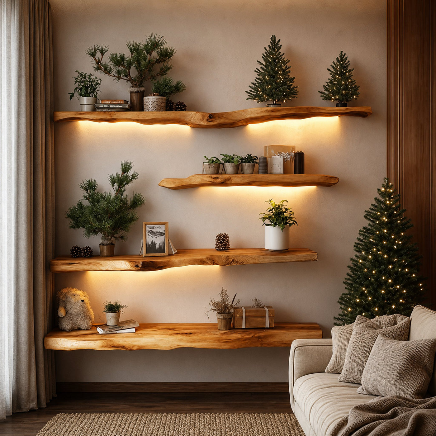 Rustic Floating Shelves Display Shelves Gifts