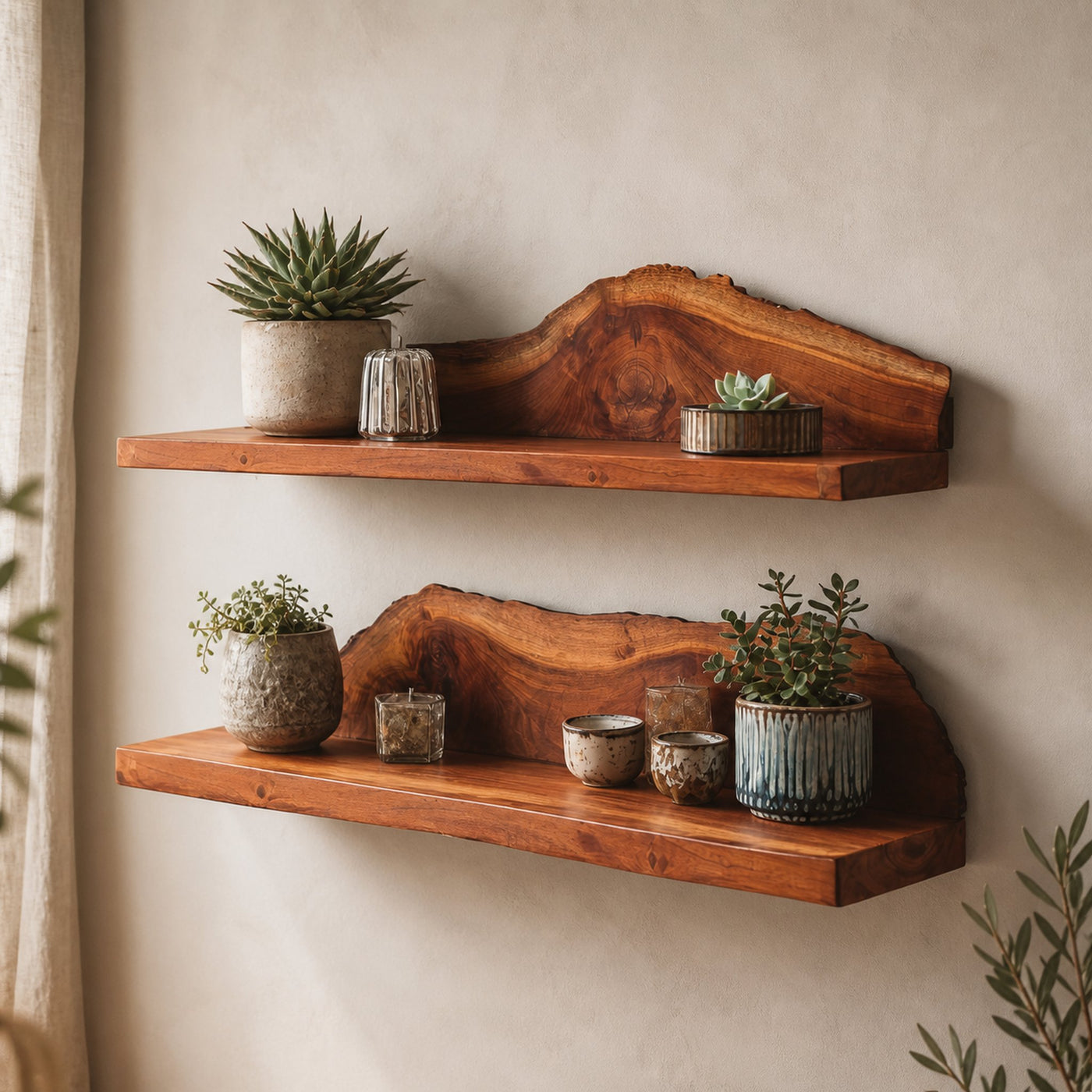 Rustic Floating Shelves Living Room Decoration Gift