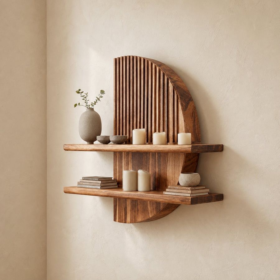 Rustic Floating Wall Shelf For Living Room Or Entryway