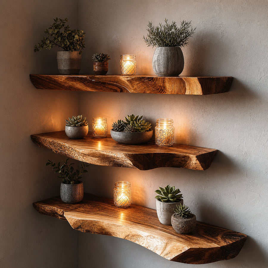 Rustic Floating Wall Shelf Living Room Or Bedroom