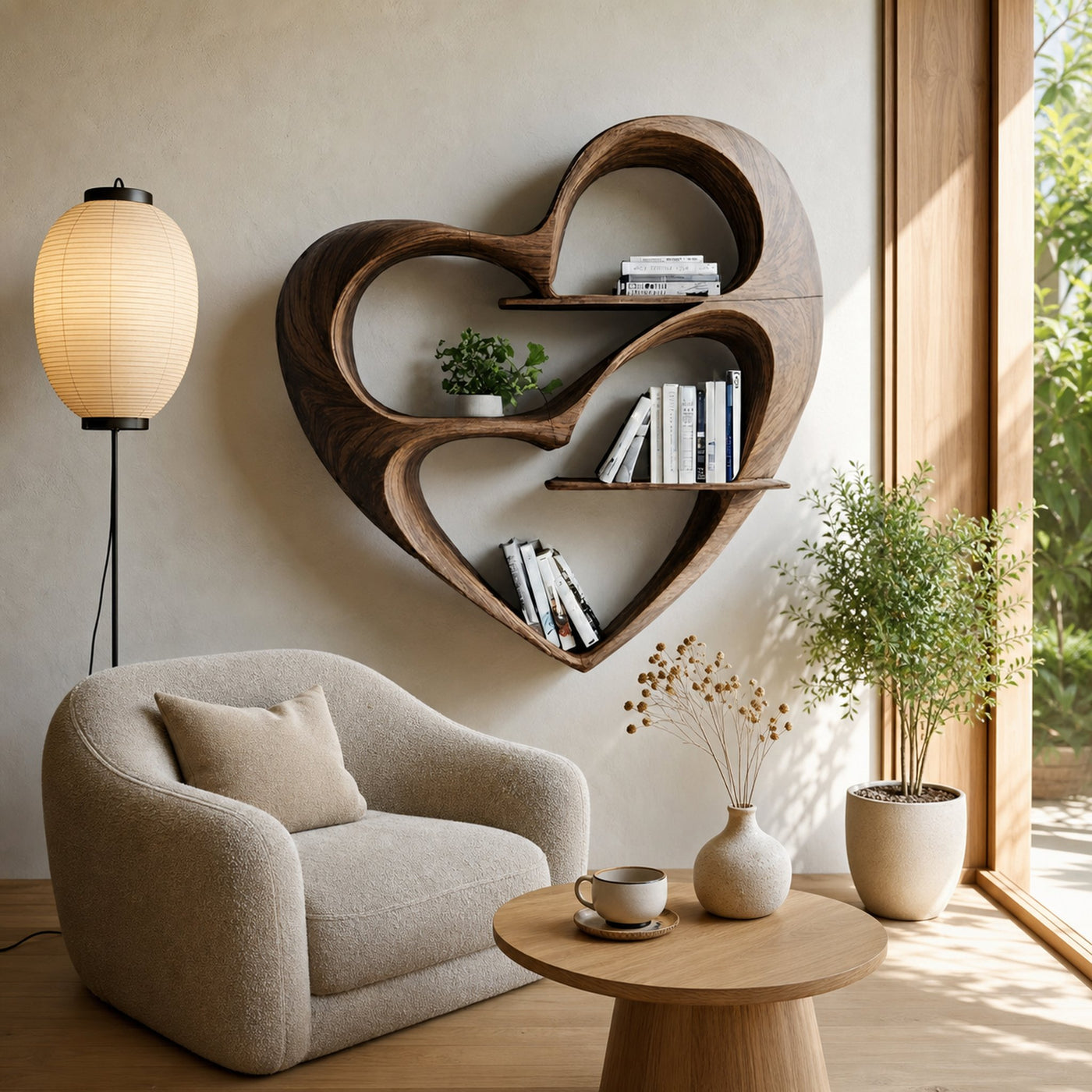 Rustic Live Edge Bookshelf For Cozy Bedroom Appeal - product view 2