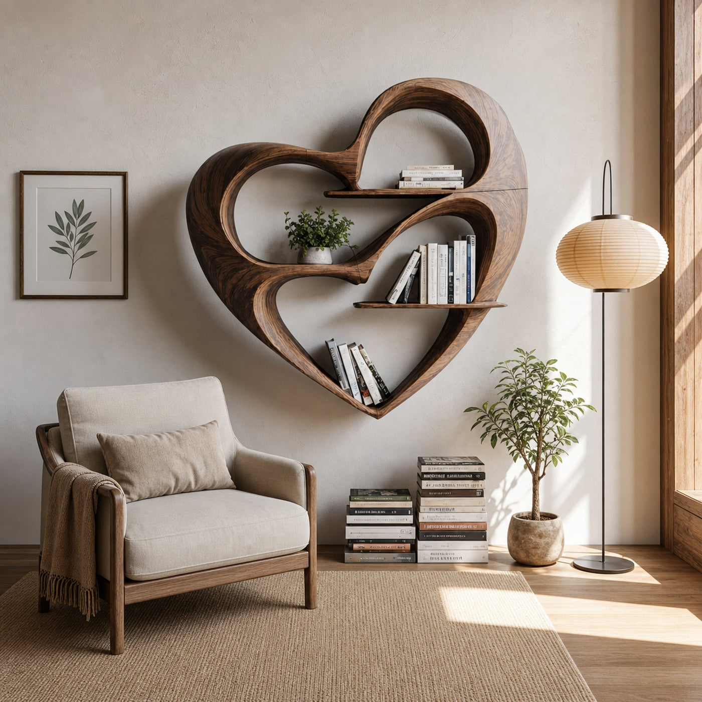 Rustic Live Edge Bookshelf For Cozy Bedroom Appeal - product view 3