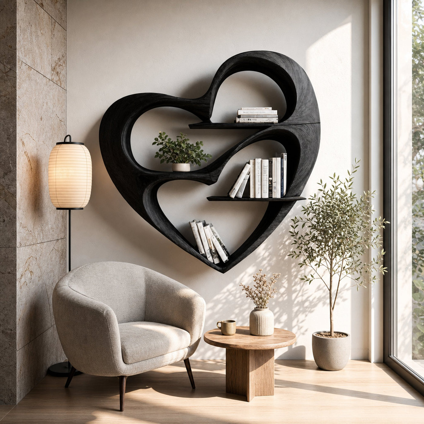 Rustic Live Edge Bookshelf For Cozy Bedroom Appeal - product view 4