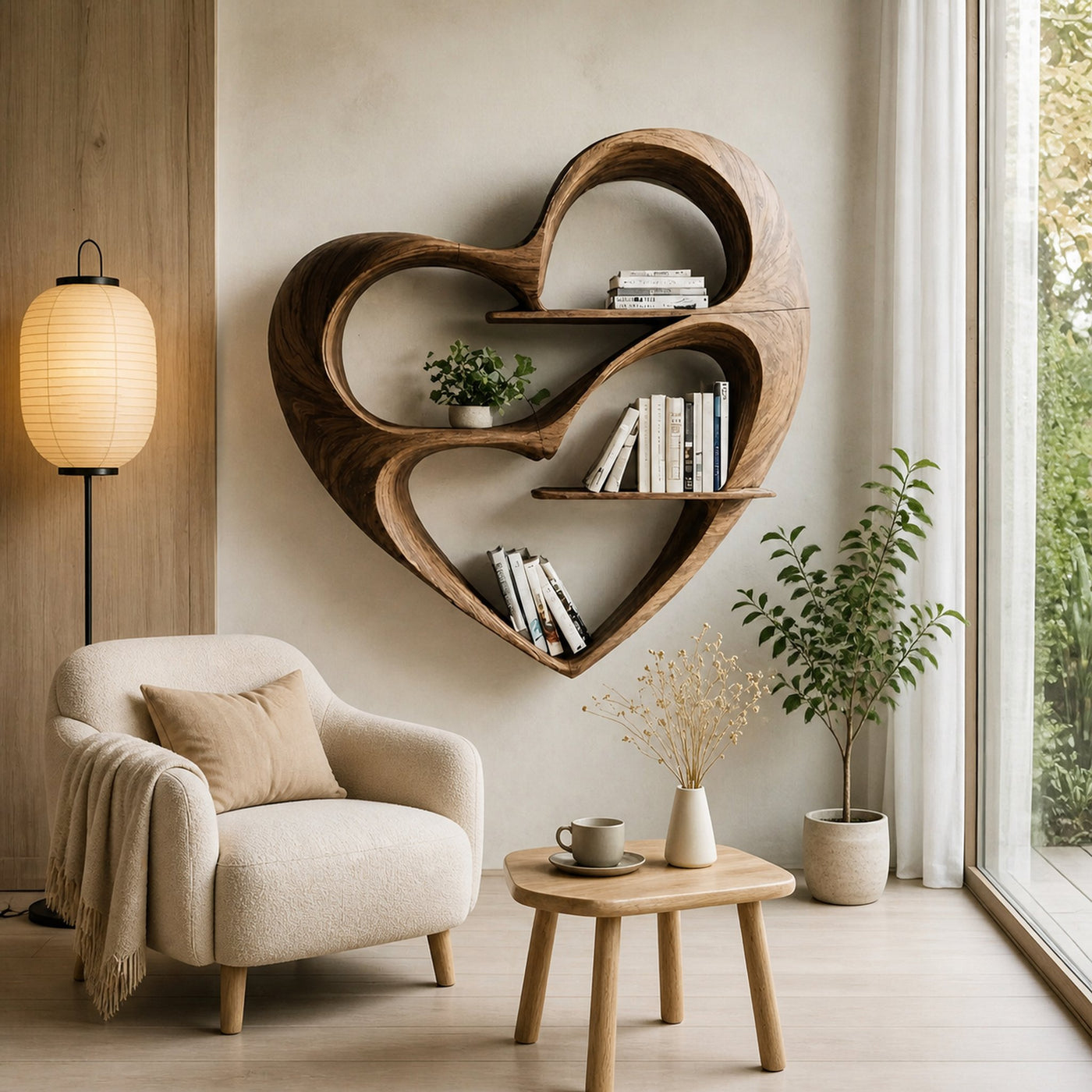 Rustic Live Edge Bookshelf For Cozy Bedroom Appeal - product view 7