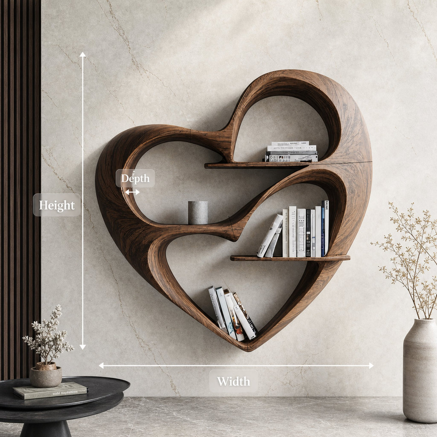Rustic Live Edge Bookshelf For Cozy Bedroom Appeal - product view 8