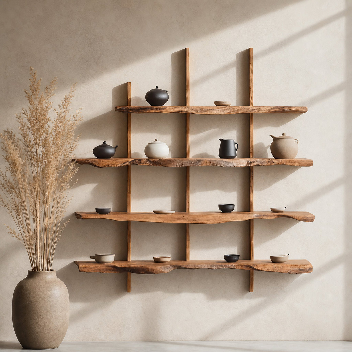 Rustic Live Edge Floating Shelf For Living Room Use