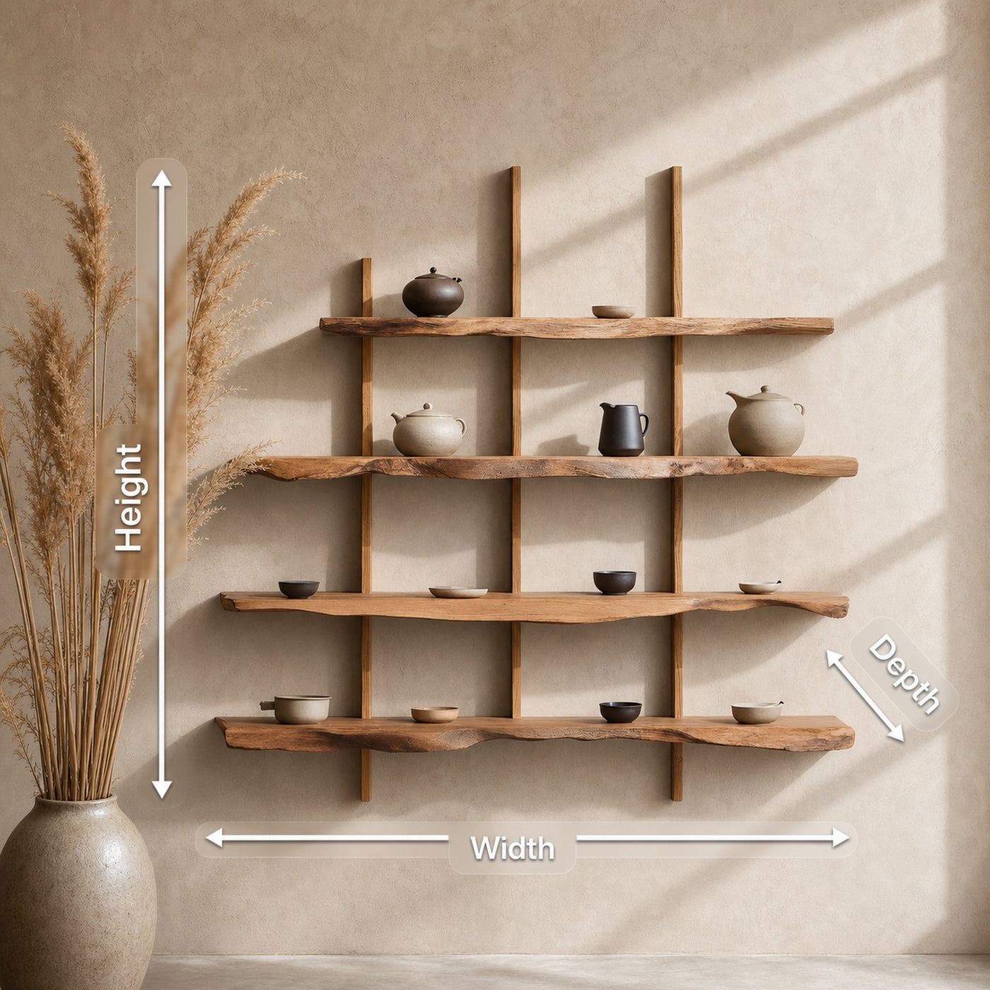 Rustic Live Edge Floating Shelf For Living Room Use - product view 7