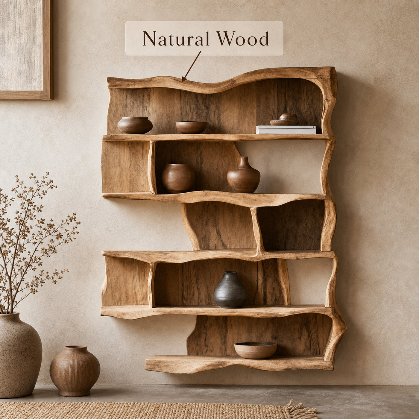 Rustic Live Edge Floating Shelf For Nursery Decor Ideas - product view 6
