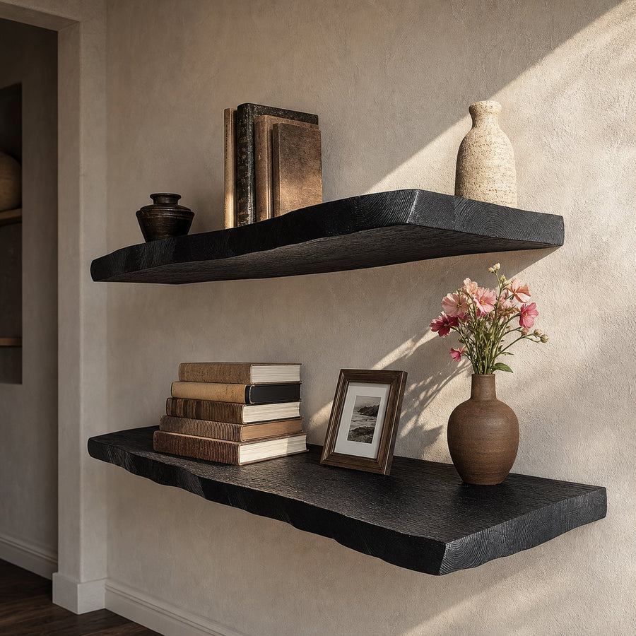 Rustic Modern Live Edge Shelf Living Room Or Bedroom