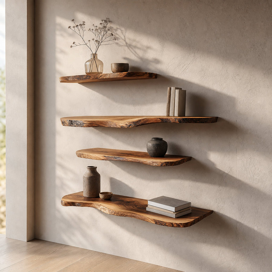 Rustic Organic Wall Shelf For Living Room And Bedroom