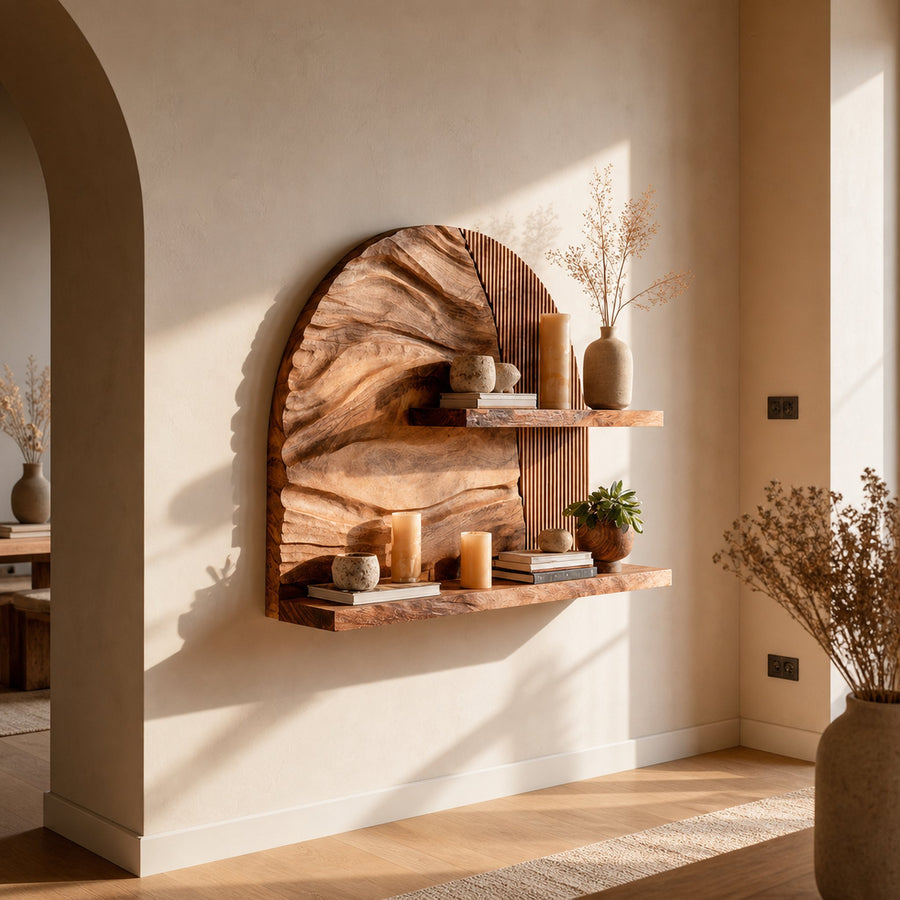 Rustic Wall Mounted Shelf For Living Room And Bedroom