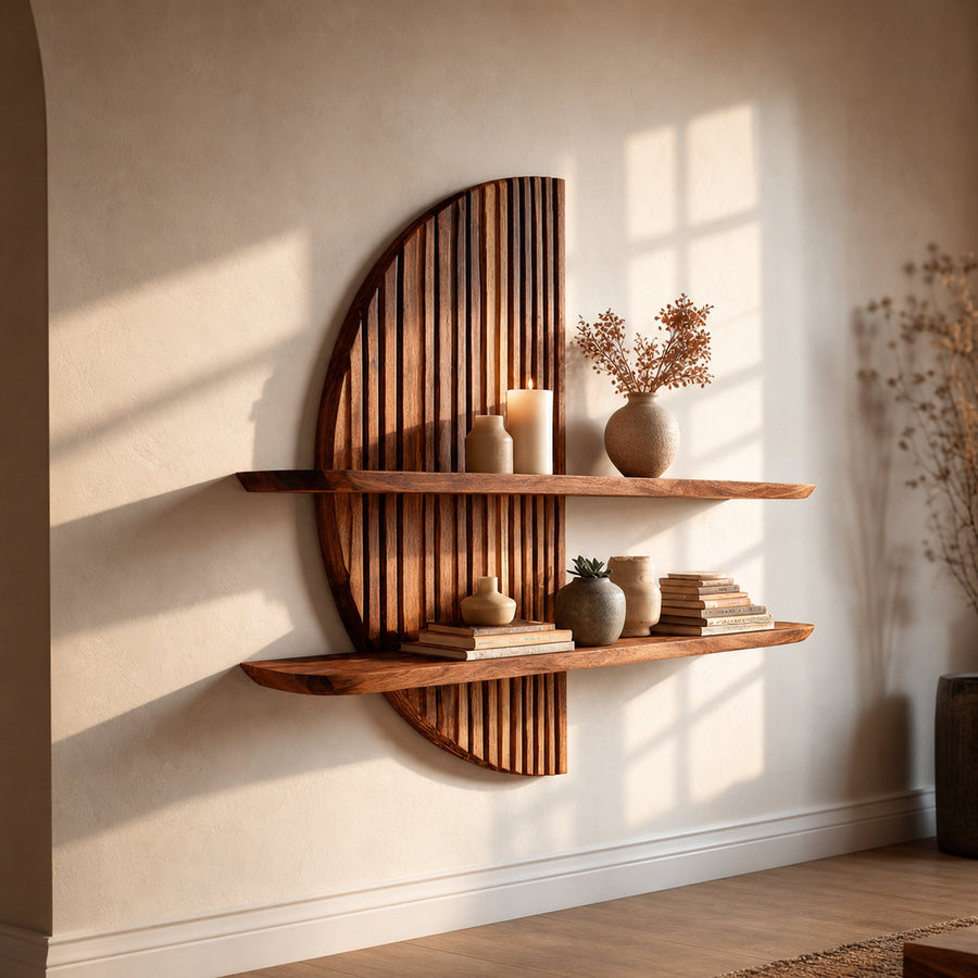Rustic Wall Shelf Decor For Living Room And Hallway