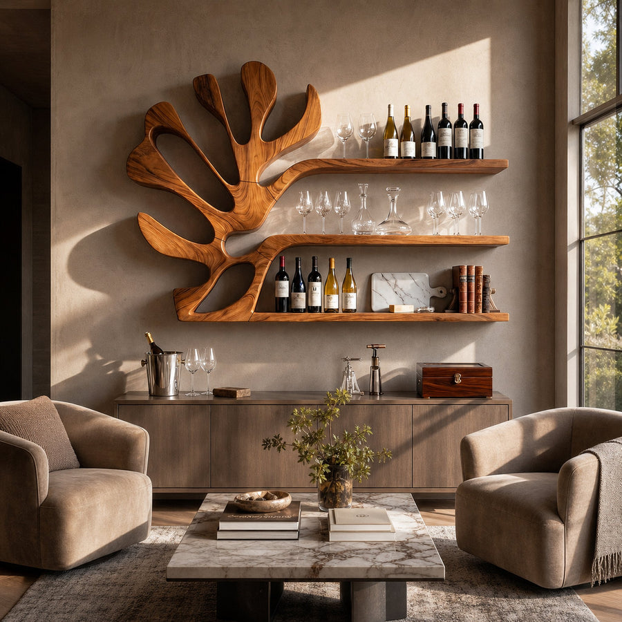 Rustic Wall Wine Rack For Breakfast Nook Bottle Arrangement