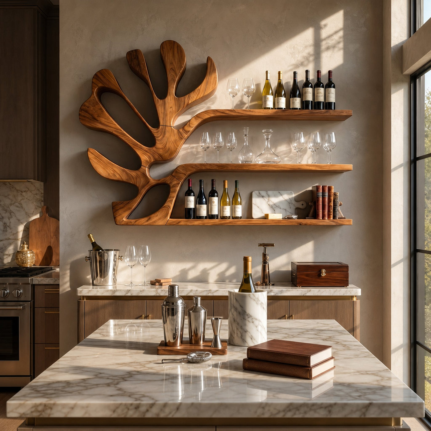 Rustic Wall Wine Rack For Breakfast Nook Bottle Arrangement - product view 6
