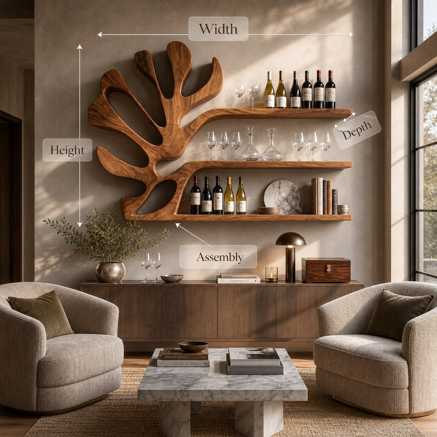 Rustic Wall Wine Rack For Breakfast Nook Bottle Arrangement - product view 8
