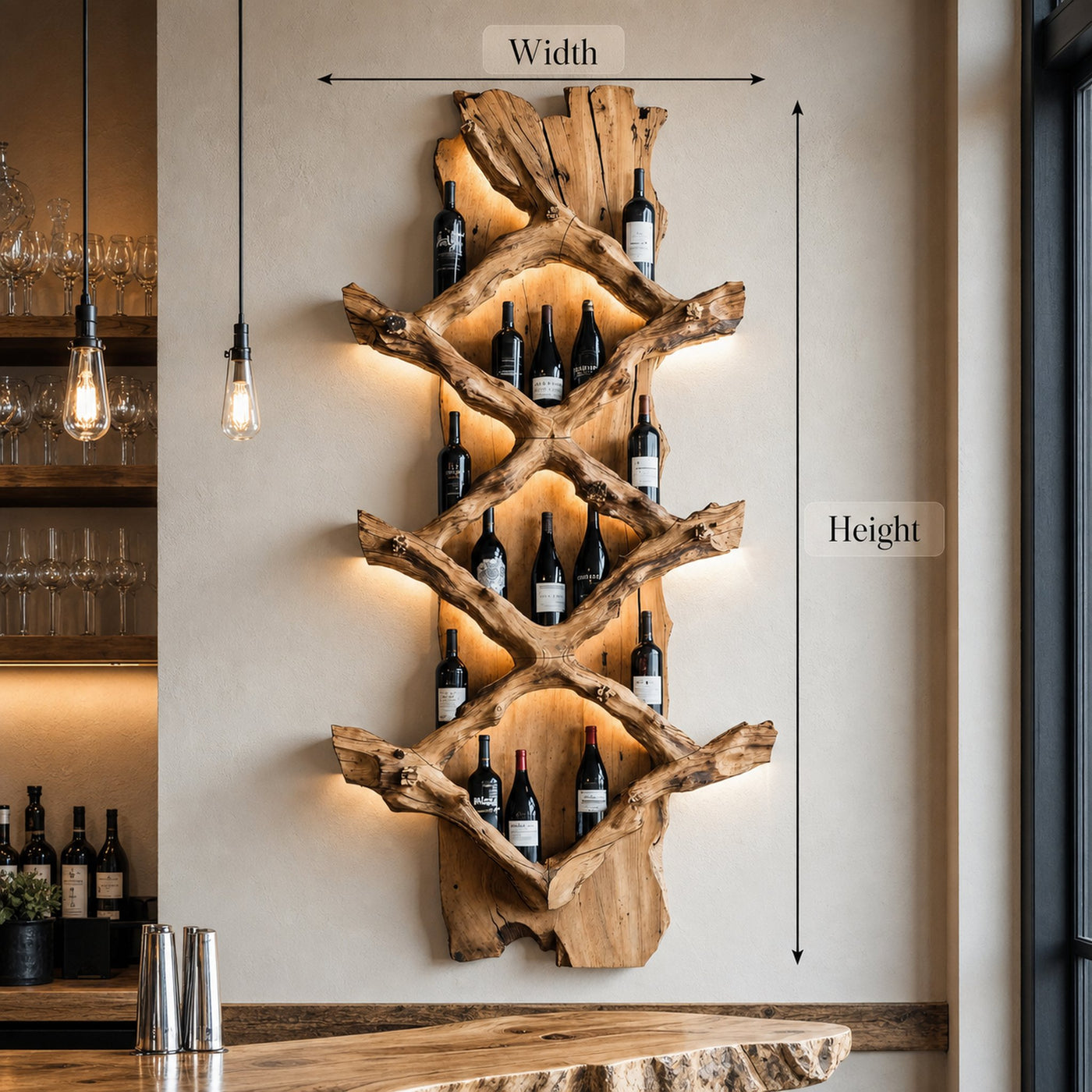 Rustic Wine Holder For Furniture Country Bar Vibe - product view 6