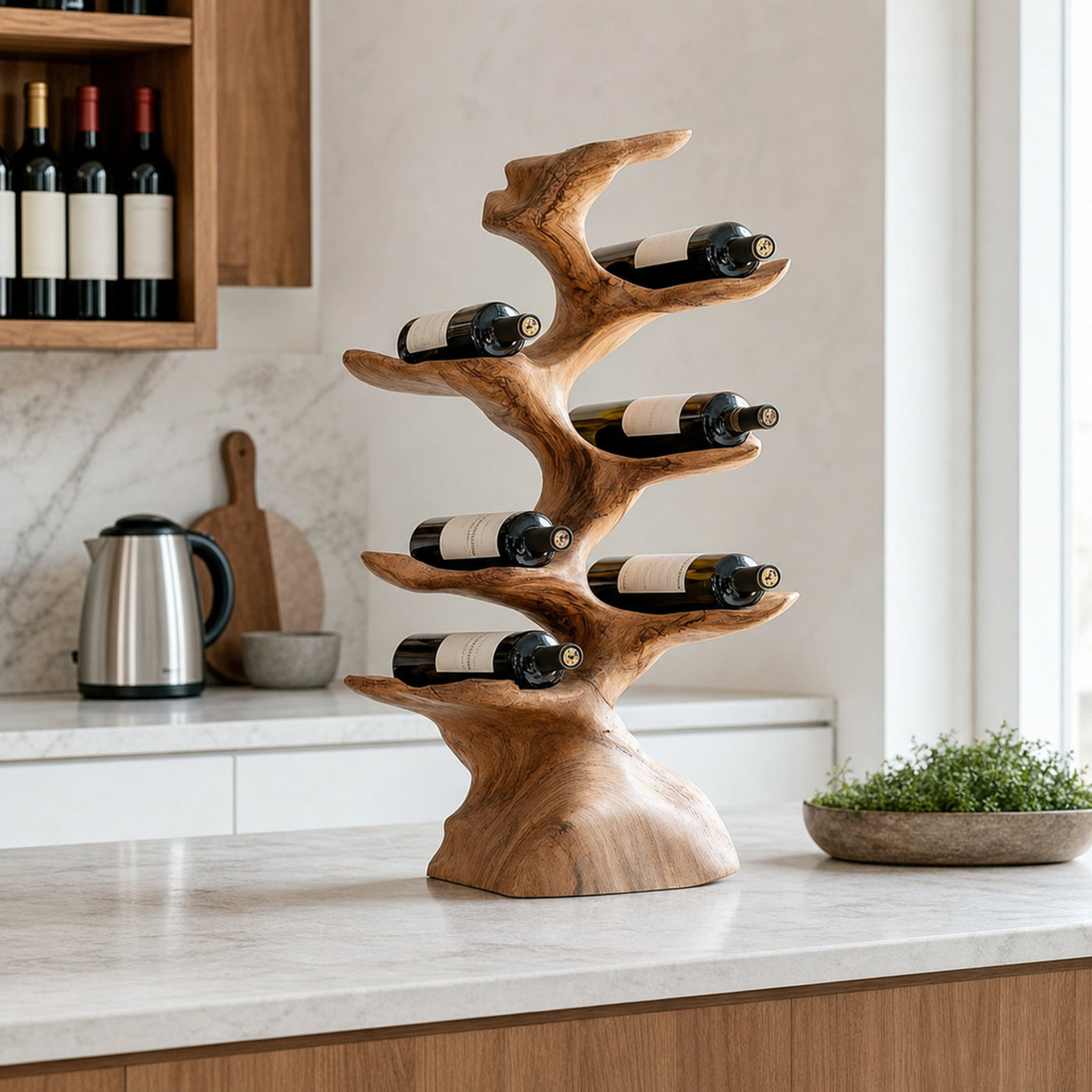 Rustic Wine Holder For Kitchen Home Bar Organization