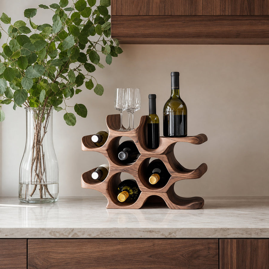 Rustic Wine Holder For Warm Kitchen