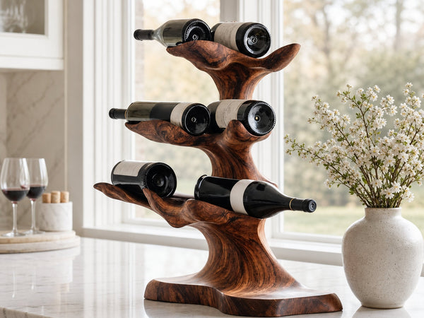 Rustic Wine Rack For Kitchen Decor With Vintage Charm