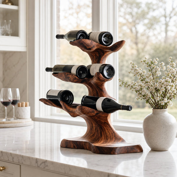 Rustic Wine Rack For Kitchen Decor With Vintage Charm