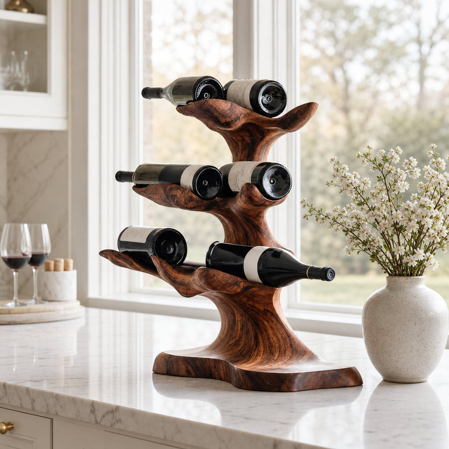Rustic Wine Rack For Kitchen Decor With Vintage Charm