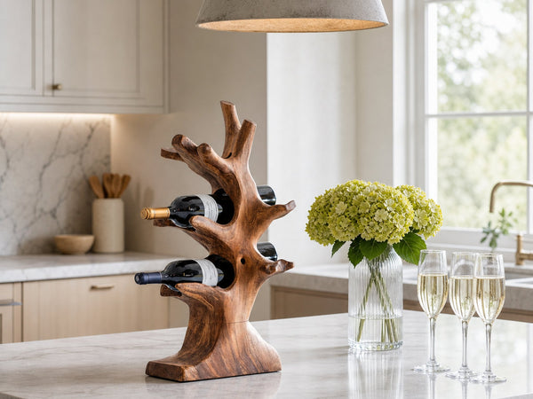 Rootstock Lark Solid Wood Tabletop Wine Bottle Holder