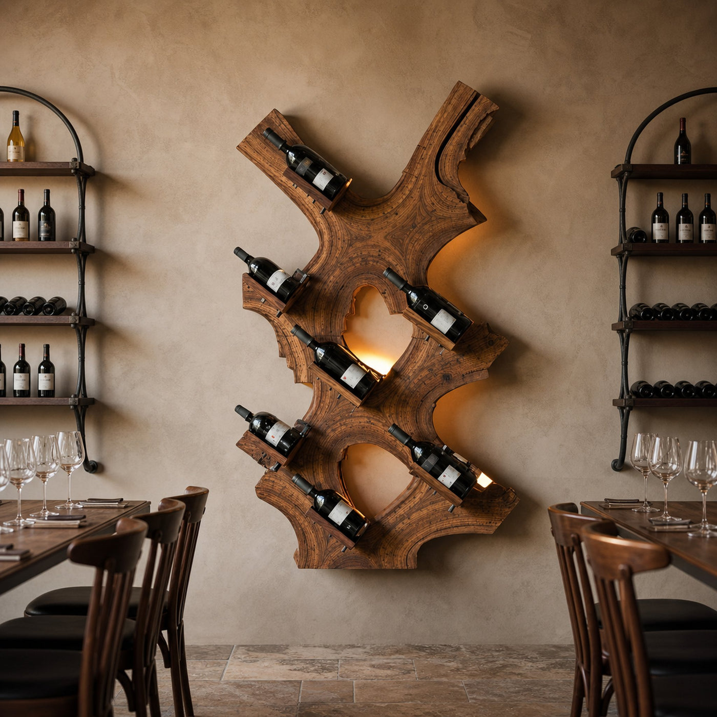 Rustic Wine Stand For Living Room Wood Wine Storage - product view 6