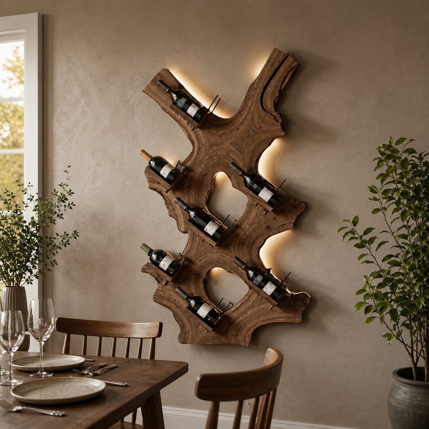 Rustic Wine Stand For Living Room Wood Wine Storage - product view 7