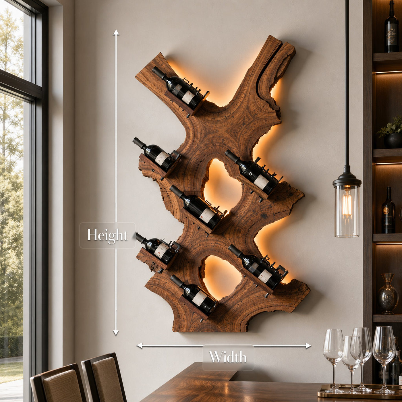 Rustic Wine Stand For Living Room Wood Wine Storage - product view 8