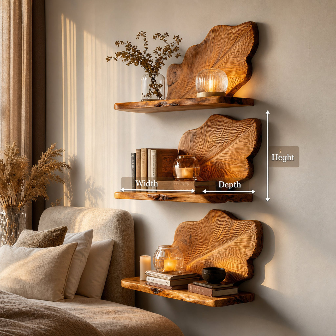 Rustic Wooden Wall Mounted Bookshelf For Living Room Display - product view 8