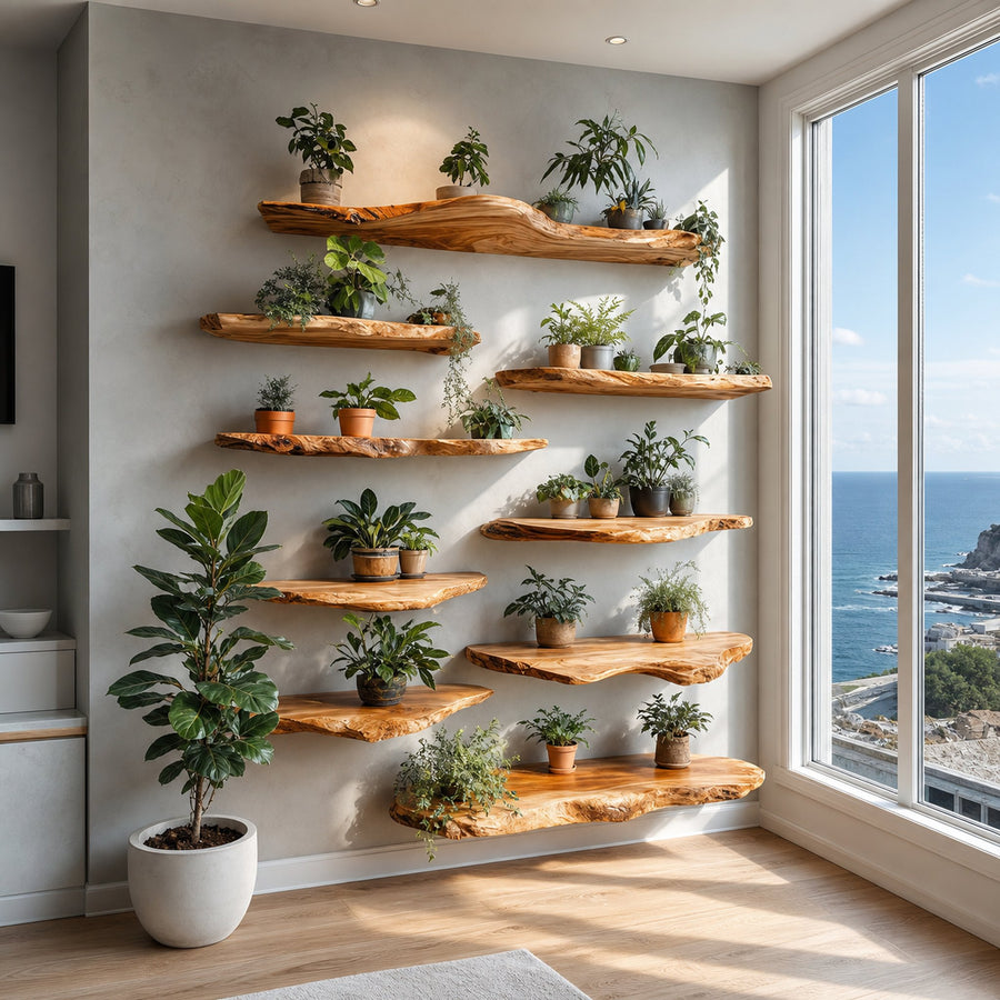 Rustics Floating Shelf Wooden Shelves Decor For Living Room