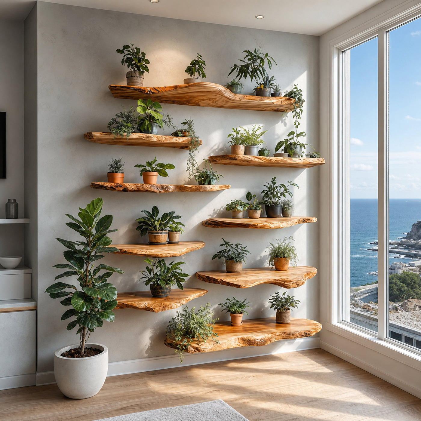 Rustics Floating Shelf Wooden Shelves Decor For Living Room