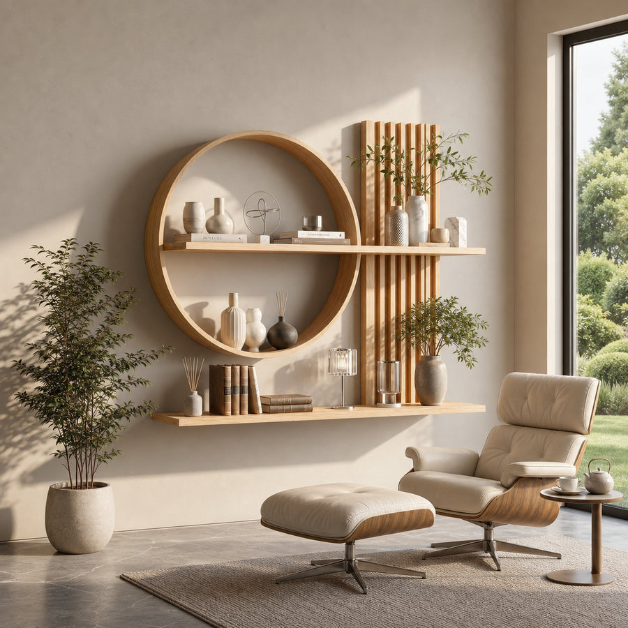 Scandinavian Japanese Wall Decor Shelf Living Room And Natural Room