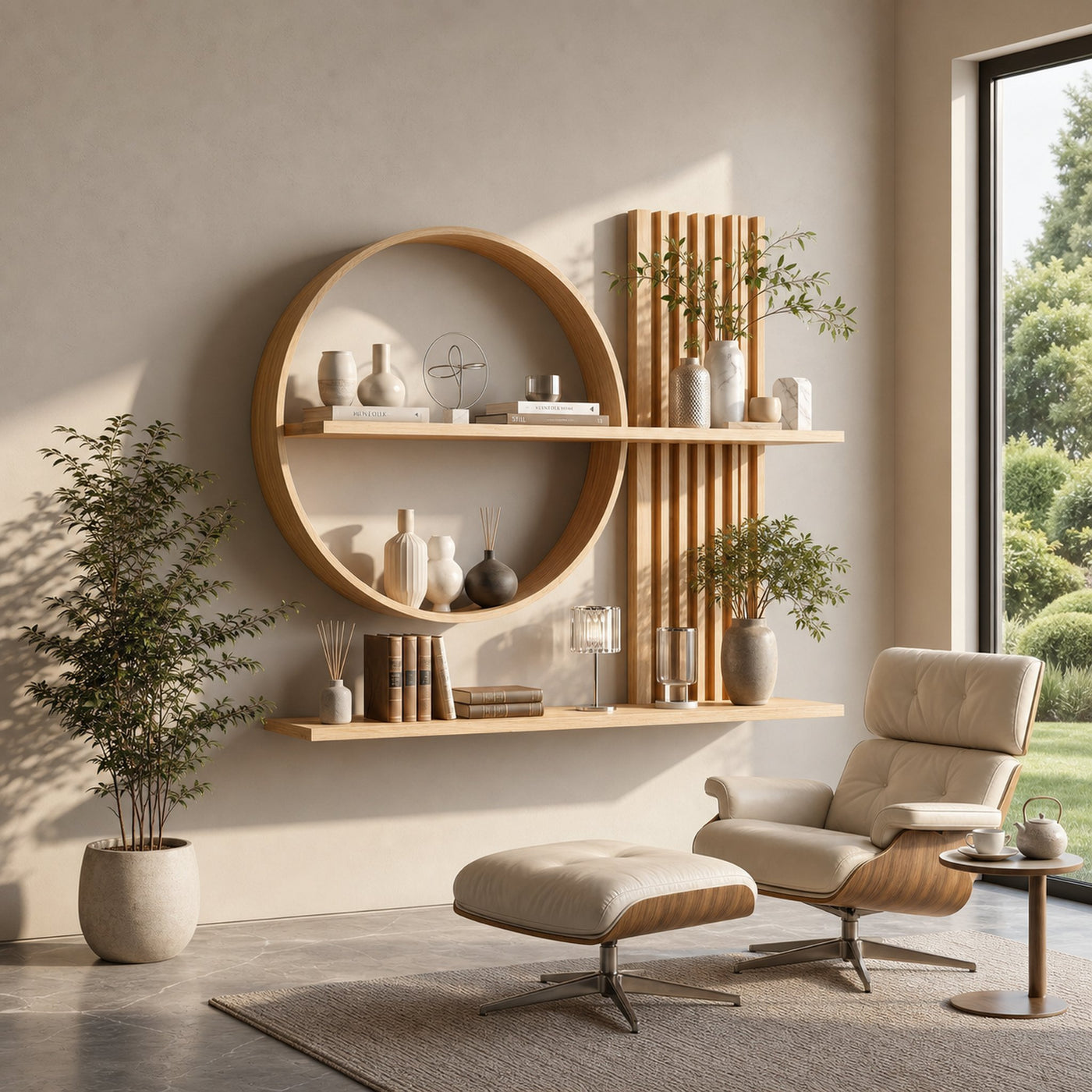 Scandinavian Japanese Wall Decor Shelf Living Room And Natural Room