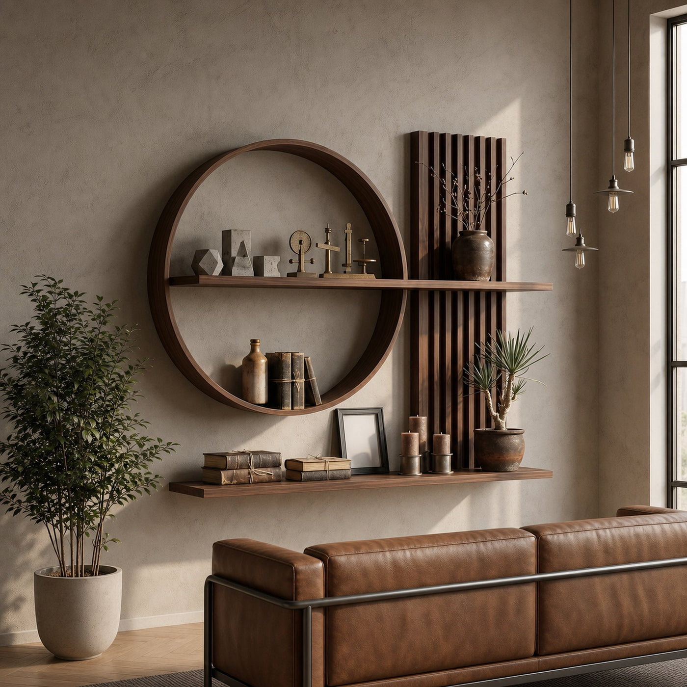 Scandinavian Japanese Wall Decor Shelf Living Room And Natural Room - product view 6
