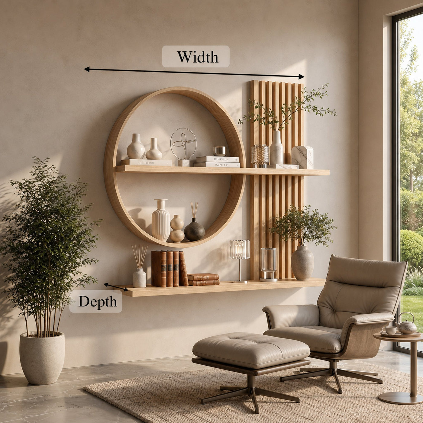 Scandinavian Japanese Wall Decor Shelf Living Room And Natural Room - product view 7