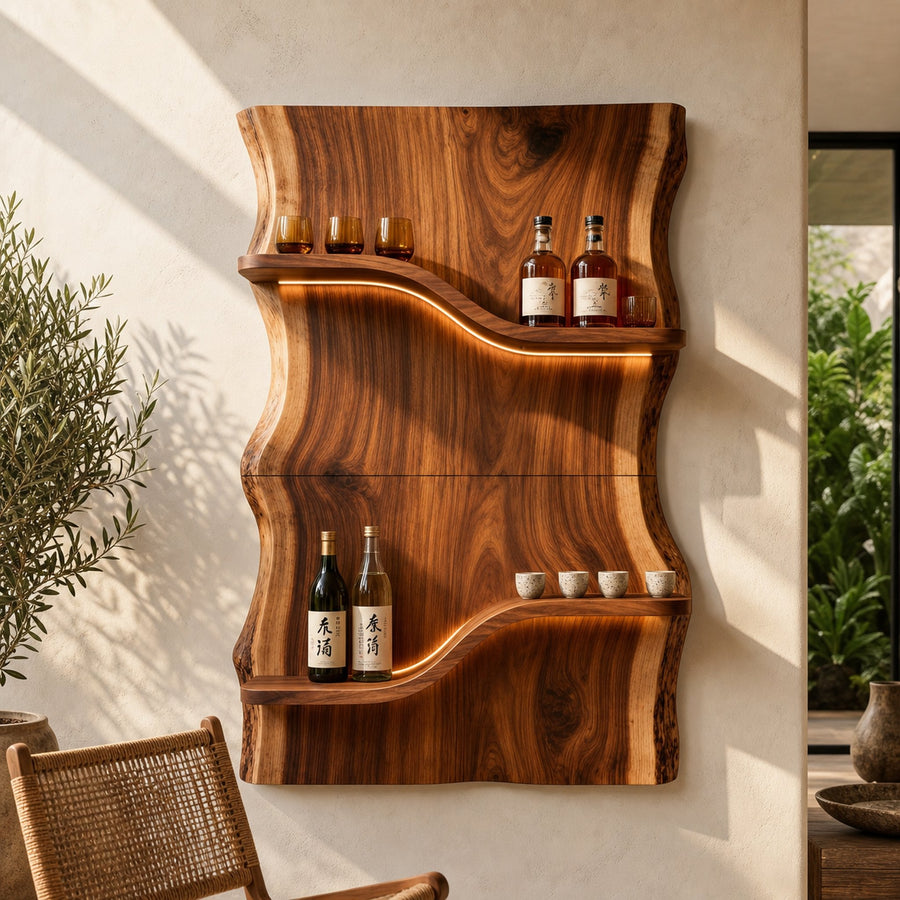 Scandinavian Multi Tier Wine Rack Shelf For Living Room