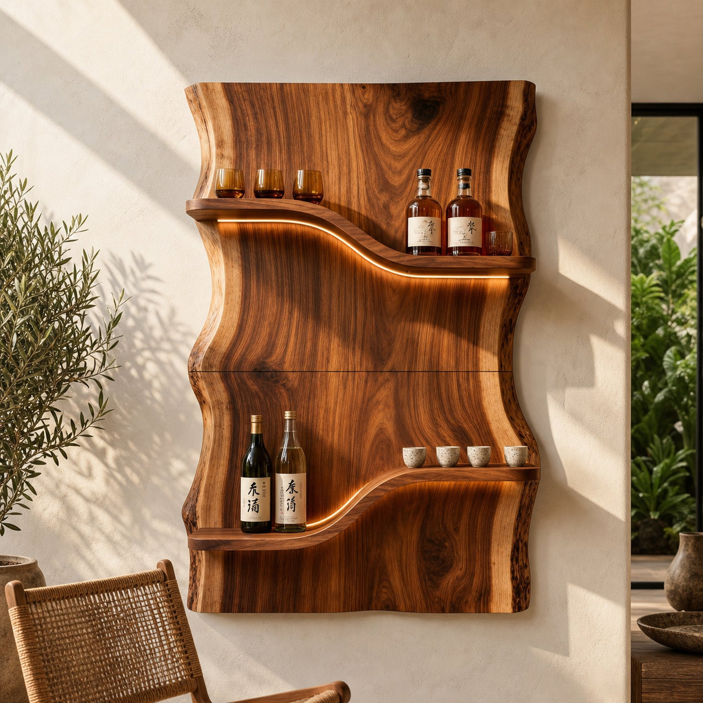 Scandinavian Multi Tier Wine Rack Shelf For Living Room