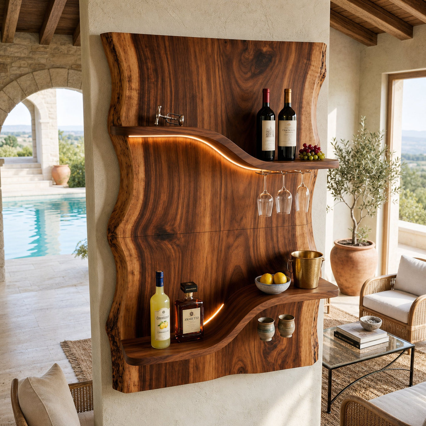 Scandinavian Multi Tier Wine Rack Shelf For Living Room - product view 6