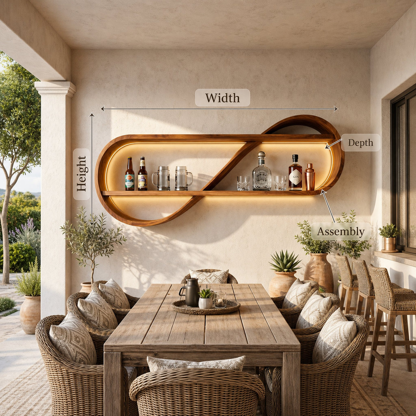 Scandinavian Open Shelf Wine Rack For Apartment Interior - product view 8