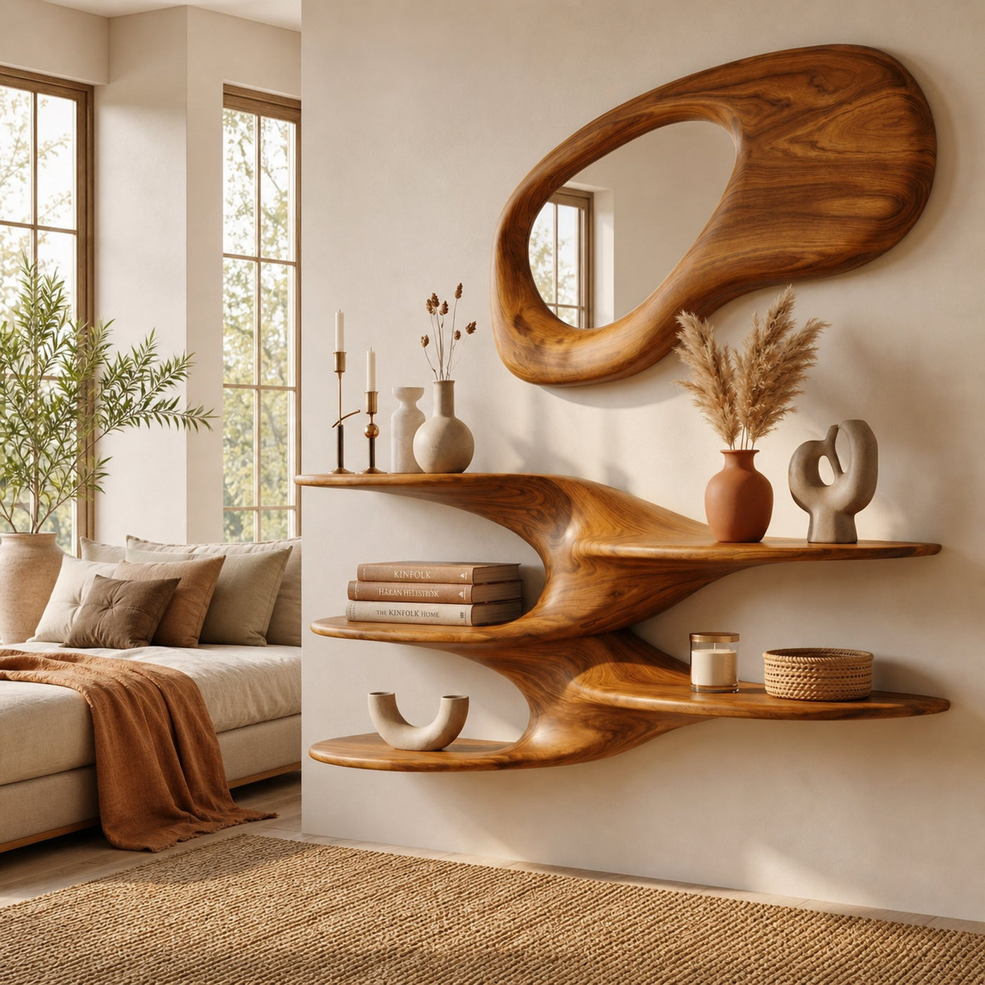 Sculptural Floating Wall Shelf For Living Room And Bedroom - product view 6