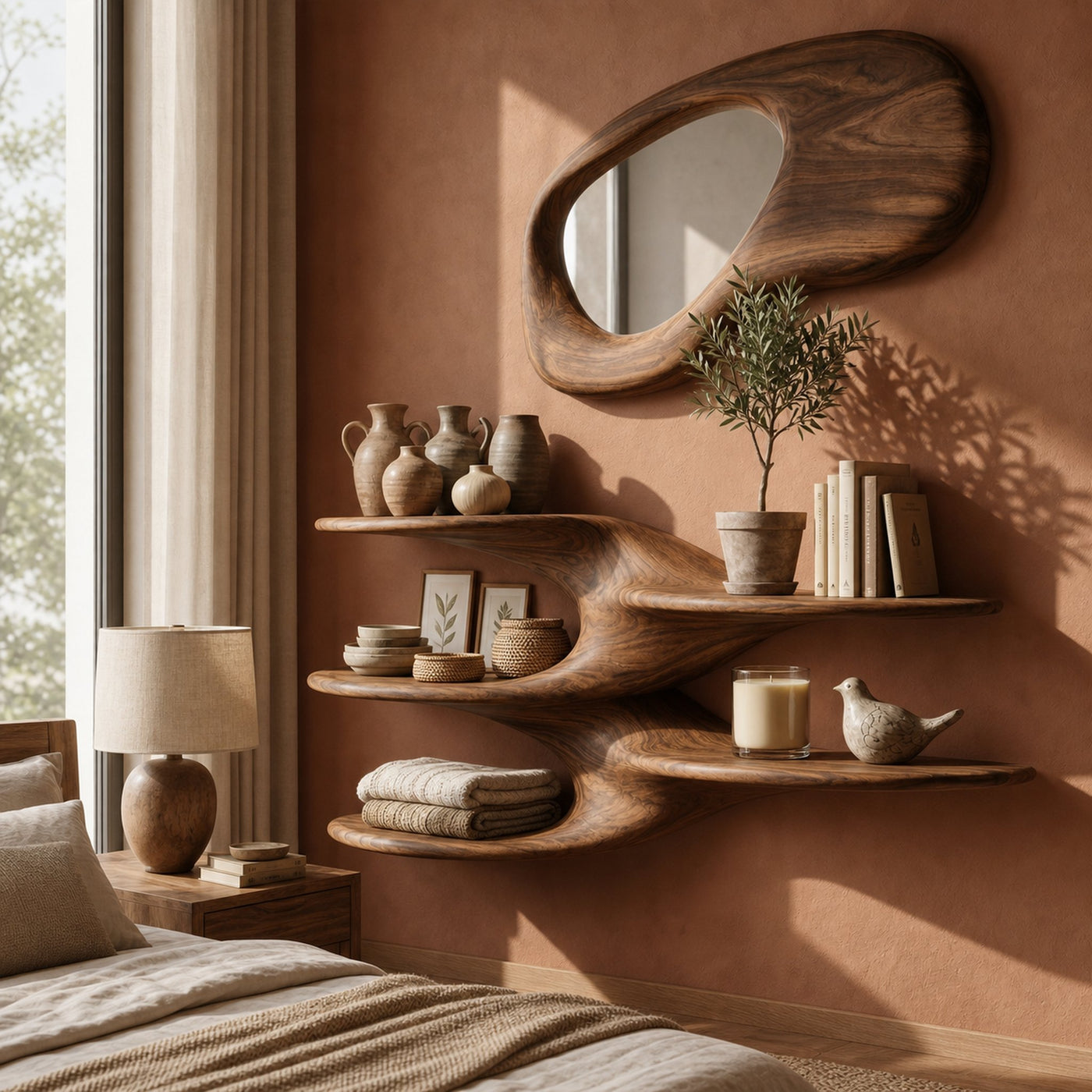 Sculptural Floating Wall Shelf For Living Room And Bedroom - product view 7