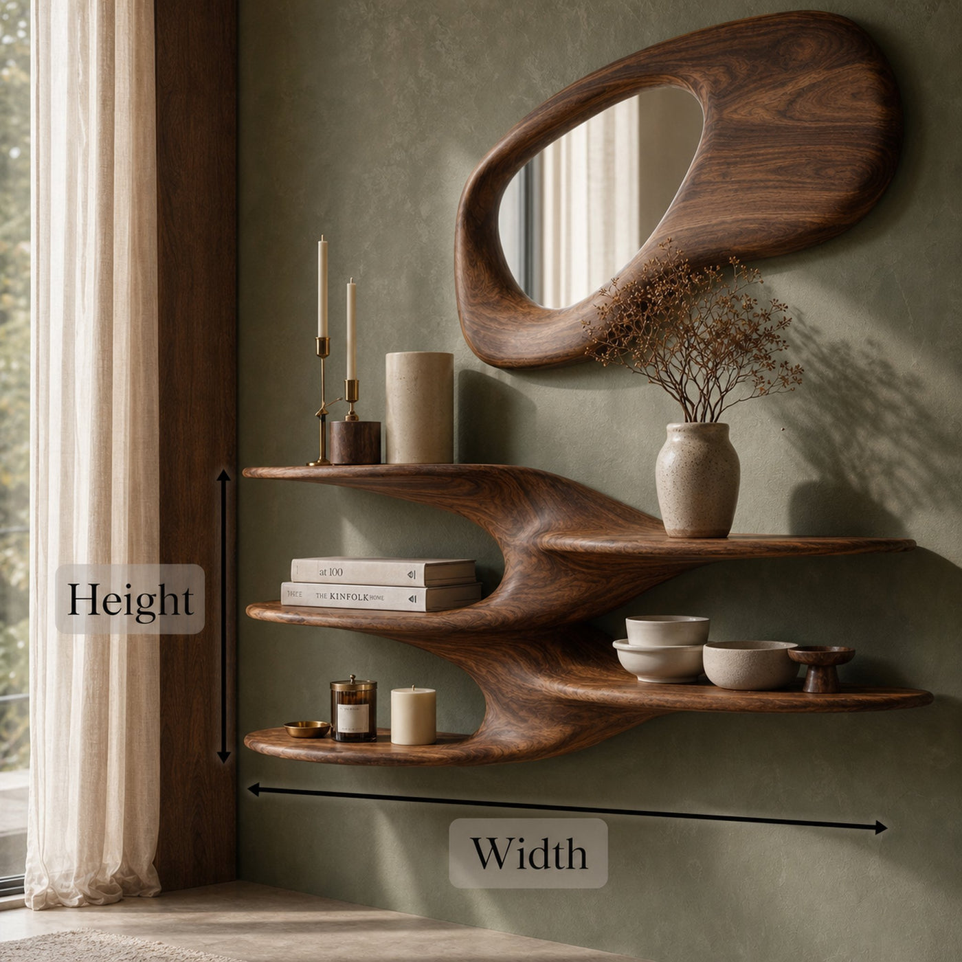 Sculptural Floating Wall Shelf For Living Room And Bedroom - product view 8